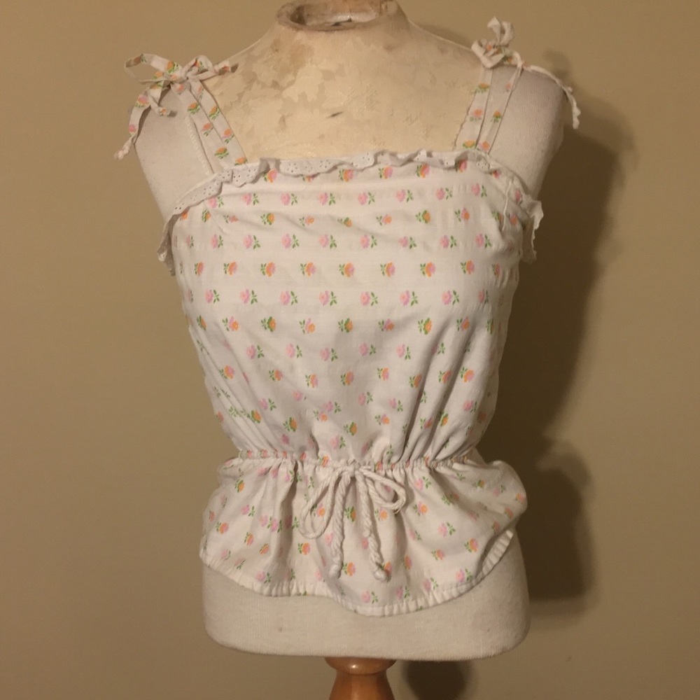 🌸VINTAGE🌸 rose blossom handmade tank